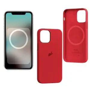 Чехол для iPhone 12 Pro Max Silicone Case (PRODUCT) Red (MagSafe + анимация NFC) c LOGO