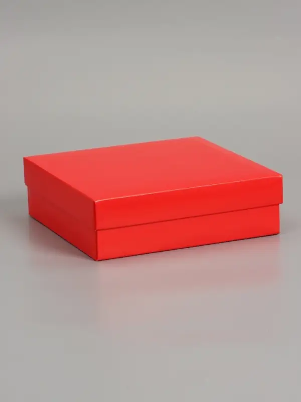 Коробка складная, крышка-дно, красная, 20 х 20 х 6 см