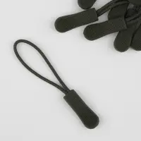 Пуллер для молнии, 2.5 см, 6×0.8 см, 10 шт., хаки Пуллер для молнии, 2.5 см, 6×0.8 см, 10 шт., хаки