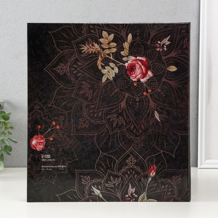 Фотоальбом на 500 фото 10х15 см Фотоальбом на 500 фото 10х15 см "Мандала с пионами" в коробке 5,5х30х33,5 см