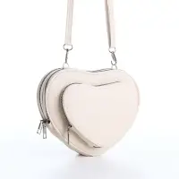 Сумка женская кросс-боди на молнии, в форме сердца, 20&times;5&times;16 см, белая