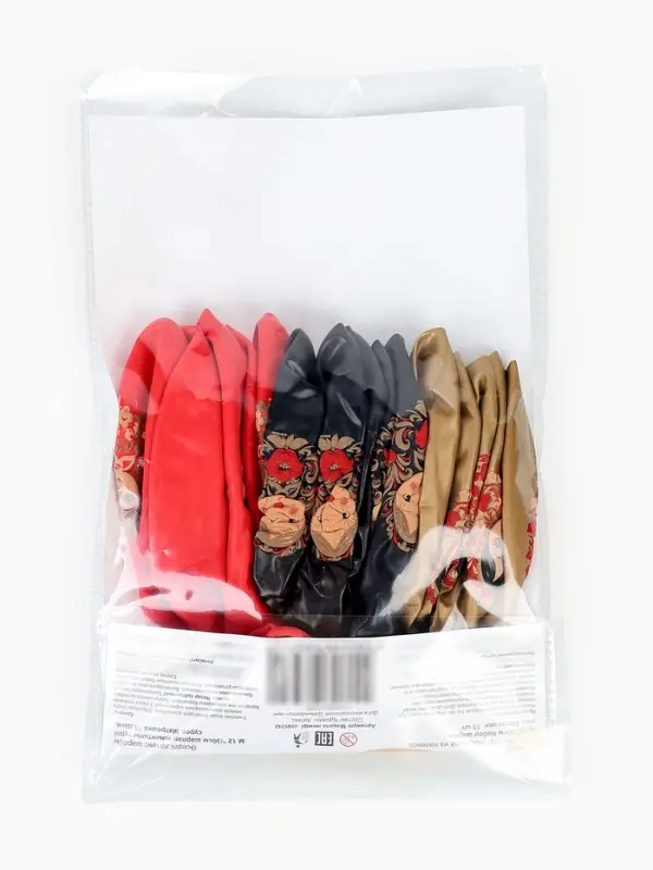 Воздушные шары латексные 12" &laquo;Русский стиль. Матрешки&raquo;, набор 15 шт.