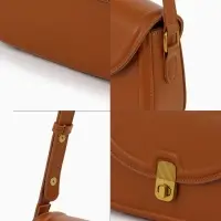 Сумка женская мессенджер TEXTURA на клапане, 23&times;6&times;13 см, коричневая