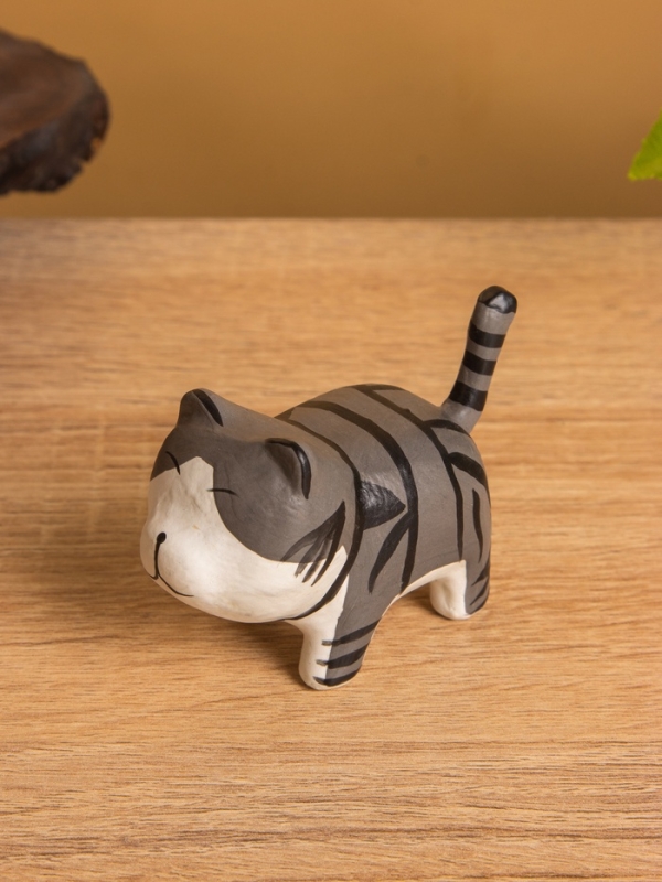 Сувенир «Котик Неко полосатый», 7×3×5 см, дерево, МИКС Сувенир «Котик Неко полосатый», 7×3×5 см, дерево, МИКС