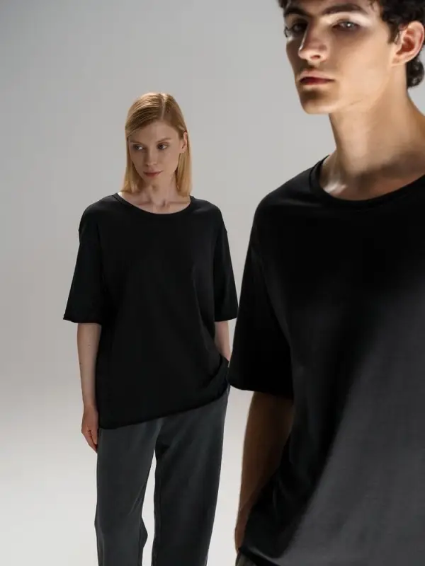 Футболка оверсайз унисекс Vozduh, черная, размер XS/S Футболка оверсайз унисекс Vozduh, черная, размер XS/S