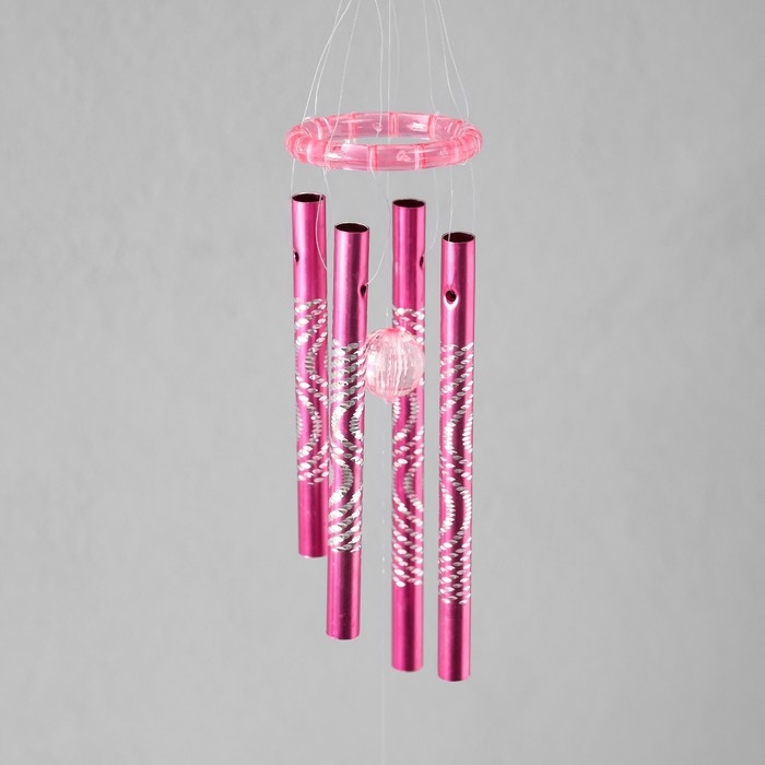 Музыка ветра пластик "Бабочка с цветком" МИКС 4 трубки 40 см