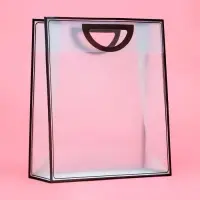 Пакет ПП с вырубной ручкой, прозрачный, 36&times;30&times;13 см, чёрный