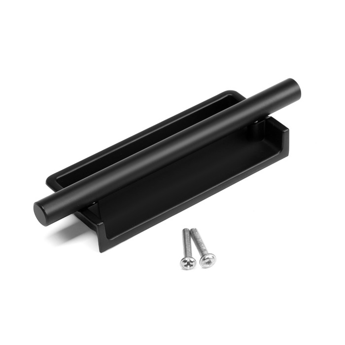 Ручка врезная,  Ручка врезная, "Hidden", мо 96 мм, цвет черный