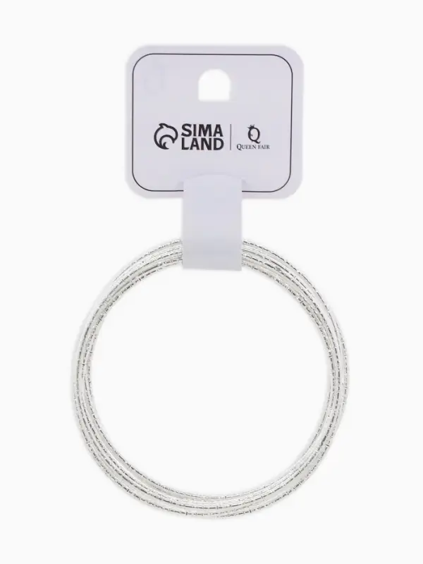 Браслеты металл &laquo;Каркас. Тонкая нить&raquo;, набор 10 шт. d=6.5 см, цвет серебро