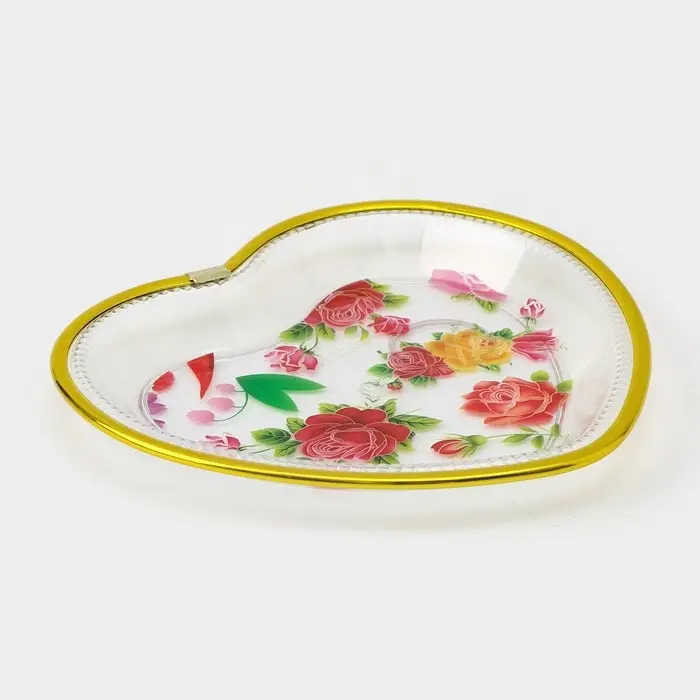 Блюдо фигурное Доляна «Сердце», 16,5×16,5 см, рисунок МИКС Блюдо фигурное Доляна «Сердце», 16,5×16,5 см, рисунок МИКС