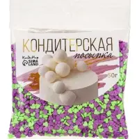Посыпка кондитерская, «Сердечки неон», мини, ультрафиолет, салатовый, 50 г Посыпка кондитерская, «Сердечки неон», мини, ультрафиолет, салатовый, 50 г