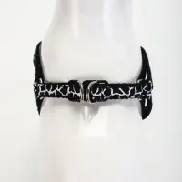 Шлейка с поводком &laquo;Жираф&raquo;, ширина 1 см, поводок 120 см, шлейка 23-35 см, чёрная, белая