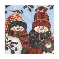 Салфетки новогодние бумажные &laquo;Снеговички&raquo; 3 слоя, 33&times;33 см, 20 шт.