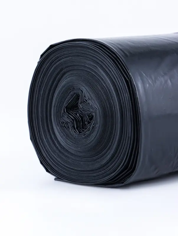 Мешки для мусора в рулоне 300 л, черные, ПВД, толщина 80 мкм, 10 штук