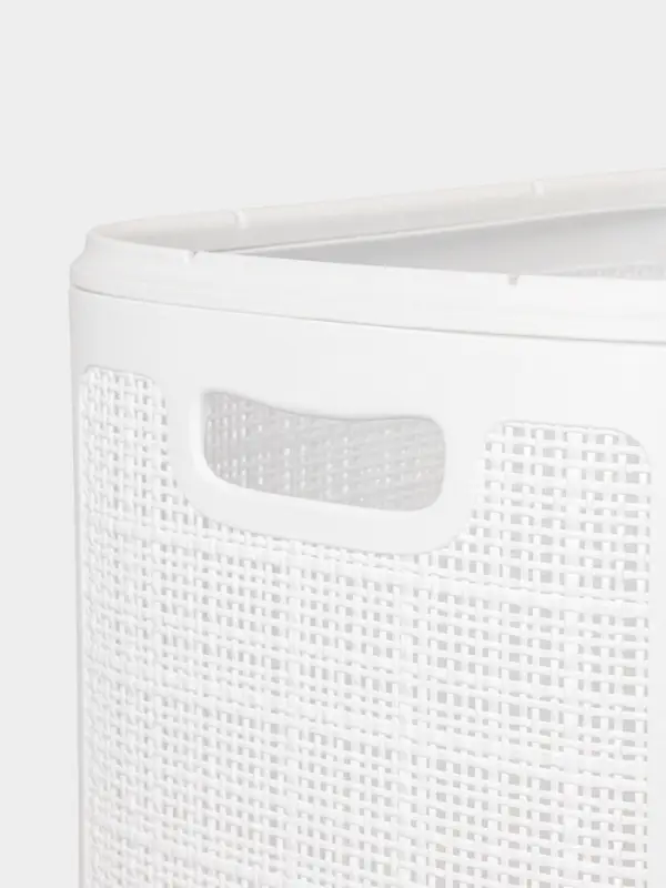 Плетёная корзина для белья с крышкой &laquo;Лён&raquo;, 75 л, 43&times;32&times;60 см, белая