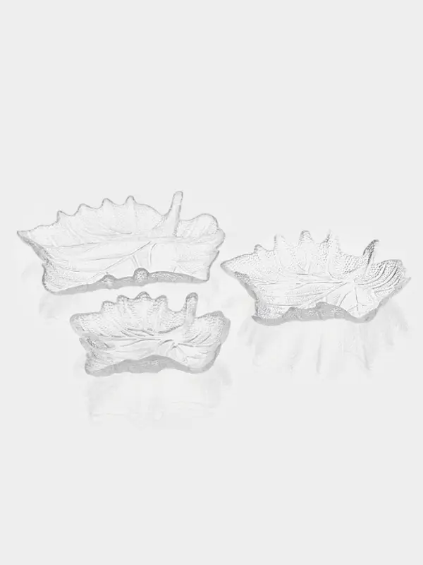 Набор блюд &laquo;Кленовый лист&raquo;, стекло, прозрачный