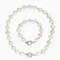 Набор 2 пред-та: бусы,браслет "Жемчуг барочный", сердечки, 40/18см, цвет белый в серебре Набор 2 пред-та: бусы,браслет "Жемчуг барочный", сердечки, 40/18см, цвет белый в серебре