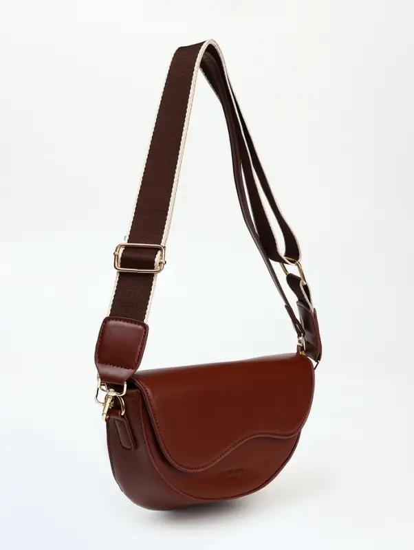 Сумка женская мессенджер на магните, 23&times;8&times;16 см, красно-коричневая