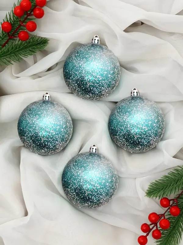 Ёлочные игрушки &laquo;Джейн космос&raquo;, шары новогодние, d=8 см, 4 шт., изумрудный