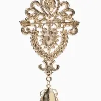 Брошь &laquo;Императрица&raquo;, вензеля, цвет белый в золоте