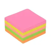 Блок с липким краем, 76&times;76 мм, 400 листов, флуоресцентные, 5 цветов, МИКС