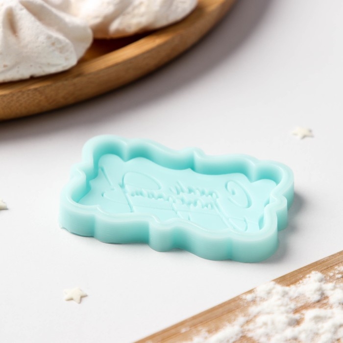 Силиконовый молд «С днём рождения», 6×3,7×0,6 см, бирюзовый Силиконовый молд «С днём рождения», 6×3,7×0,6 см, бирюзовый