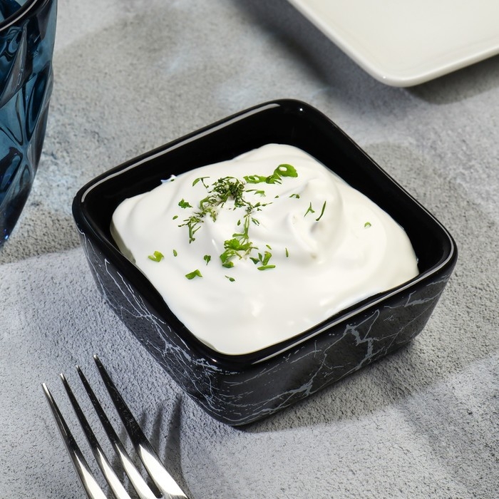 Соусник керамический Дорого внимание «Мрамор», 8,5 х 8,5 х 3,5 см Соусник керамический Дорого внимание «Мрамор», 8,5 х 8,5 х 3,5 см