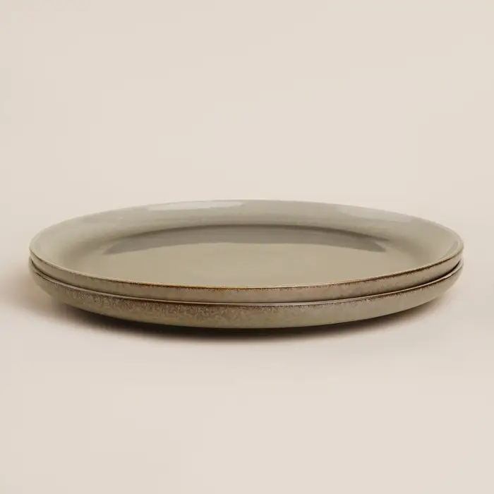 Тарелки SL Home &laquo;Мольвено&raquo;, d=21.4 см, фарфор, набор 2 шт., зелёные