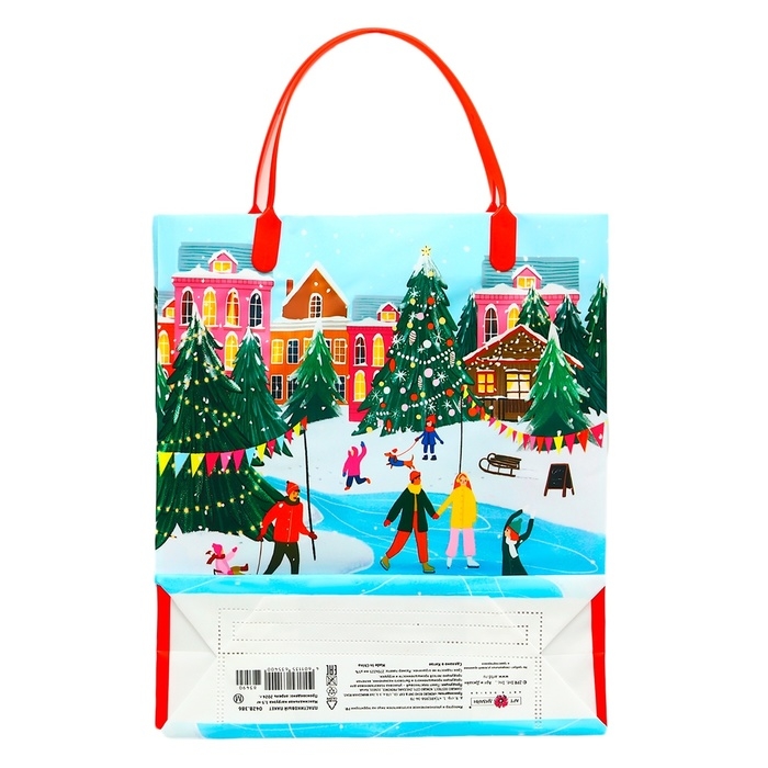 Пакет подарочный мягкий пластик Пакет подарочный мягкий пластик "Венок" 140 мкм Сумка 26 х 22,5 х 8,5 см