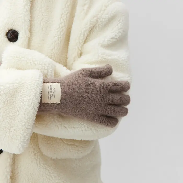 Перчатки женские MIST с шерстью кролика, р-р 22 см, цв. кофейный