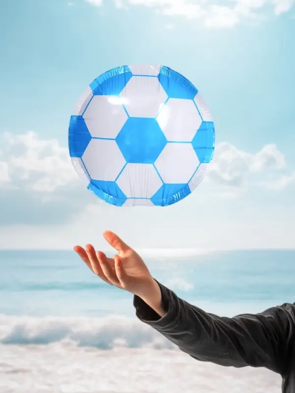 Воздушный шар парящий «Футбольный мяч», 45 см, цвет синий Воздушный шар парящий «Футбольный мяч», 45 см, цвет синий