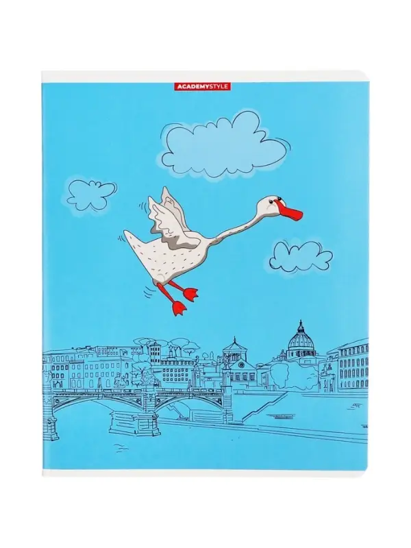 Тетрадь 48 листов, в клетку «Гуси в городе», мелованный картон, МИКС Тетрадь 48 листов, в клетку «Гуси в городе», мелованный картон, МИКС