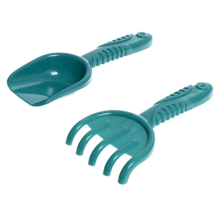 Набор для игры в песке: ведерко, сито, совочек, грабли, 4 формочки Набор для игры в песке: ведерко, сито, совочек, грабли, 4 формочки