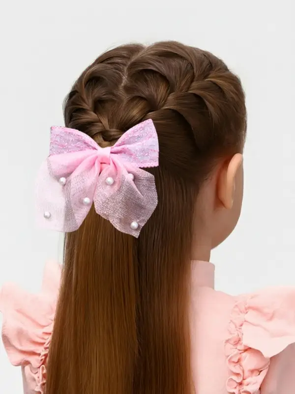 Бант для волос на резинке &laquo;Бантик Лили воздушный&raquo;, 8&times;7 см, розовый