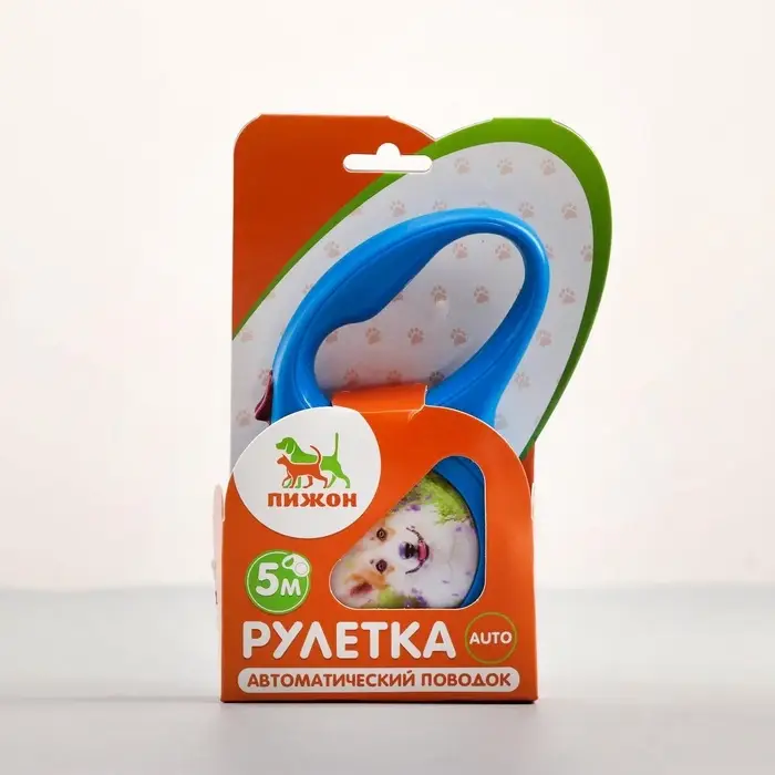 Рулетка &laquo;Милашка&raquo;, 5 м, до 15 кг, с принтом, синяя