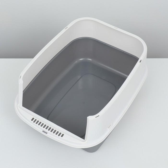 Туалет закрытый 51 х 34 х 37 см, серый+совок (с УФ-лампой)