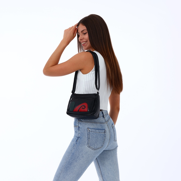 Сумка женская на молнии, цвет чёрный Сумка женская на молнии, цвет чёрный