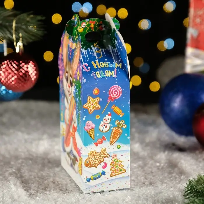 Подарочная коробка "Заяц - Кот" неон, 11×5.8×20.5 см