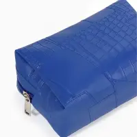Косметичка ONE COLOR, на молнии, искусственная кожа, синяя