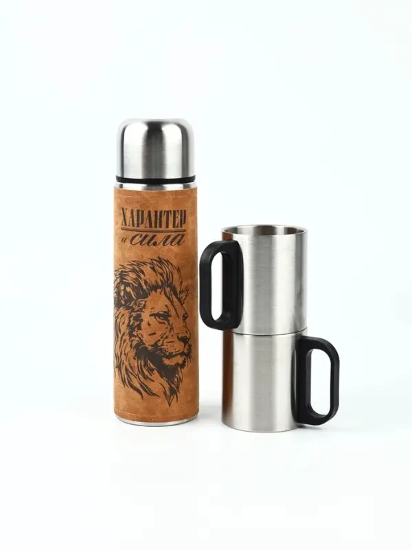 Набор "Характер и сила", термос 500 мл, кружка 2 шт