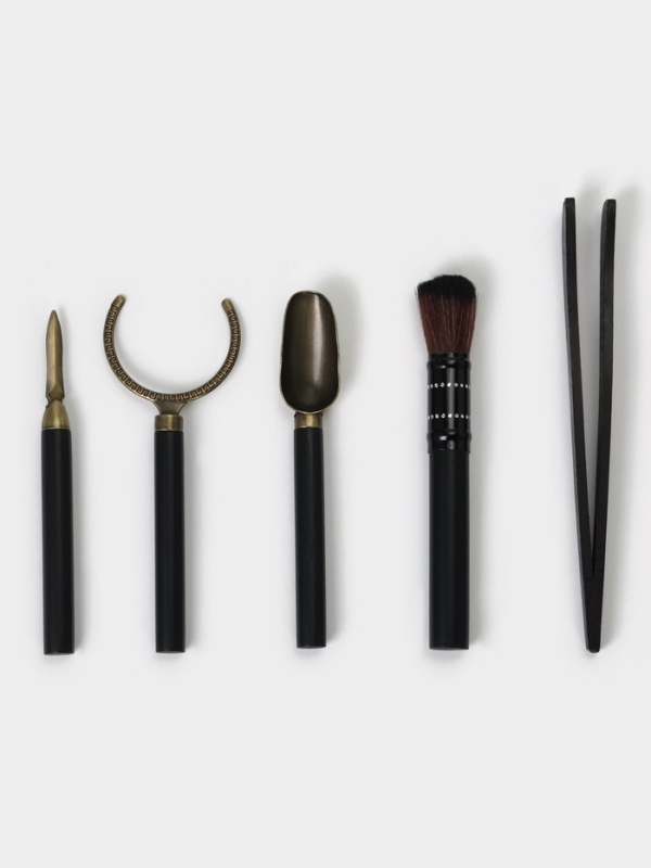 Набор инструментов для чайной церемонии 5 в 1: щипцы, кисть, нож, ухват, ложка Набор инструментов для чайной церемонии 5 в 1: щипцы, кисть, нож, ухват, ложка