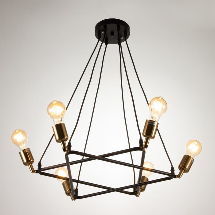 Люстра "Техно" 6хЕ27 черный 65х65х100 см BayerLux