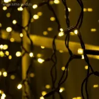 Гирлянда &laquo;Занавес&raquo; 2&times;1.5 м, IP65, УМС, тёмная нить каучук, 300 LED, свечение тёплое белое, 220 В