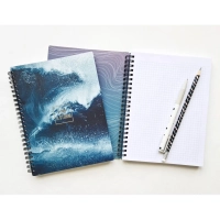 Бизнес-тетрадь BeSmart А5 120л. клетка спираль мягк пер. Storm волна N1931