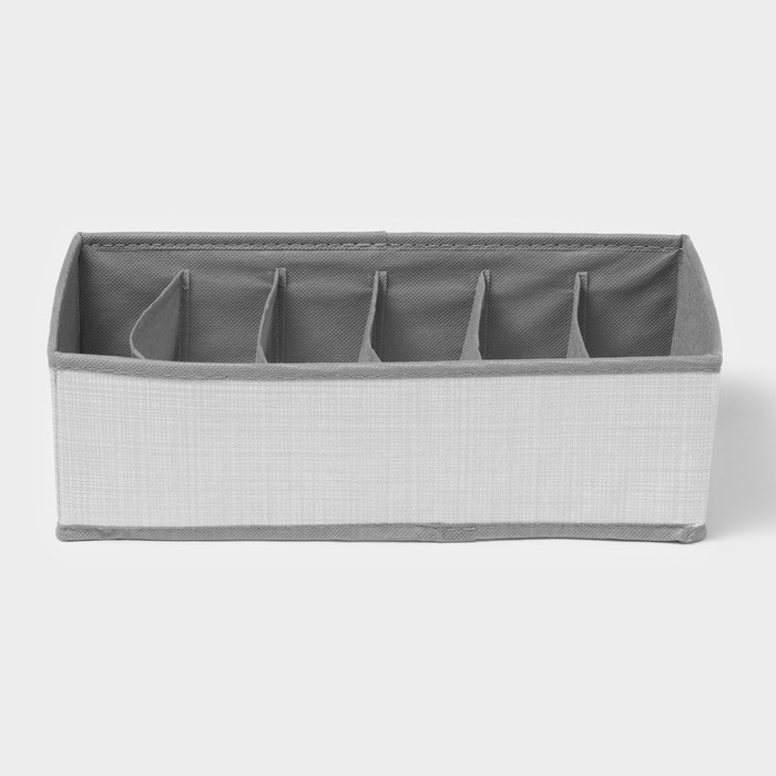 Органайзер для хранения белья «Нить», 6 ячеек, 32,5×15,5×10 см, цвет серый Органайзер для хранения белья «Нить», 6 ячеек, 32,5×15,5×10 см, цвет серый