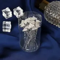 Шпилька для волос «Геометрия блеск», 1×6.5 см, серебро