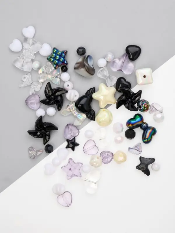 Бусины &laquo;Микс&raquo;, набор 50 г, чёрно-белые