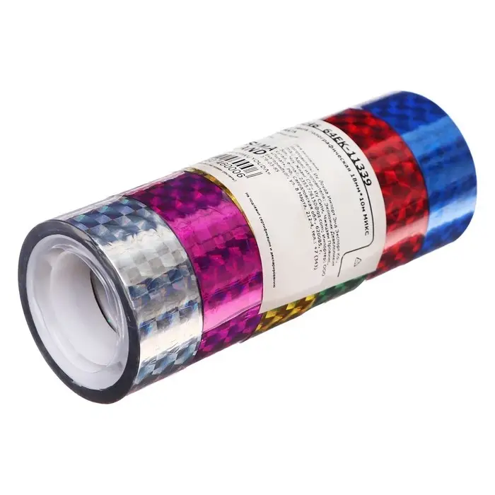 Клейкая лента голографическая 18 мм × 10 м, МИКС Клейкая лента голографическая 18 мм × 10 м, МИКС