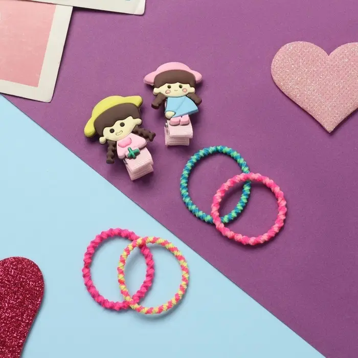 Набор для волос Набор для волос "Лучик" (2 зажима-4 см, 10 резинок-2,5 см) девочка