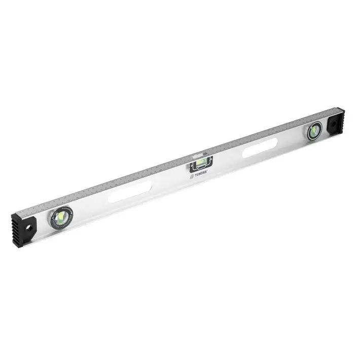 Уровень алюминиевый ТУНДРА &laquo;Рельс&raquo;, 3 глазка (1 поворотный), 800 мм